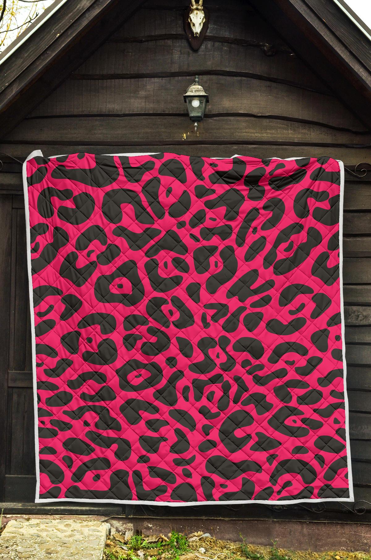 Cheetah Pink Print Pattern Premium Quilt-JTAMIGO.COM