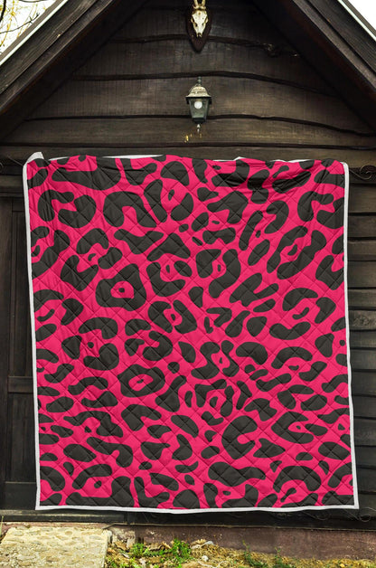 Cheetah Pink Print Pattern Premium Quilt-JTAMIGO.COM
