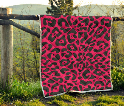 Cheetah Pink Print Pattern Premium Quilt-JTAMIGO.COM