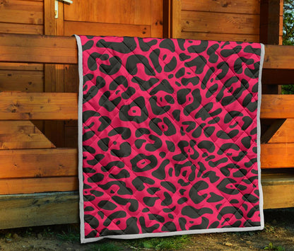 Cheetah Pink Print Pattern Premium Quilt-JTAMIGO.COM