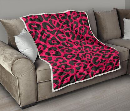 Cheetah Pink Print Pattern Premium Quilt-JTAMIGO.COM