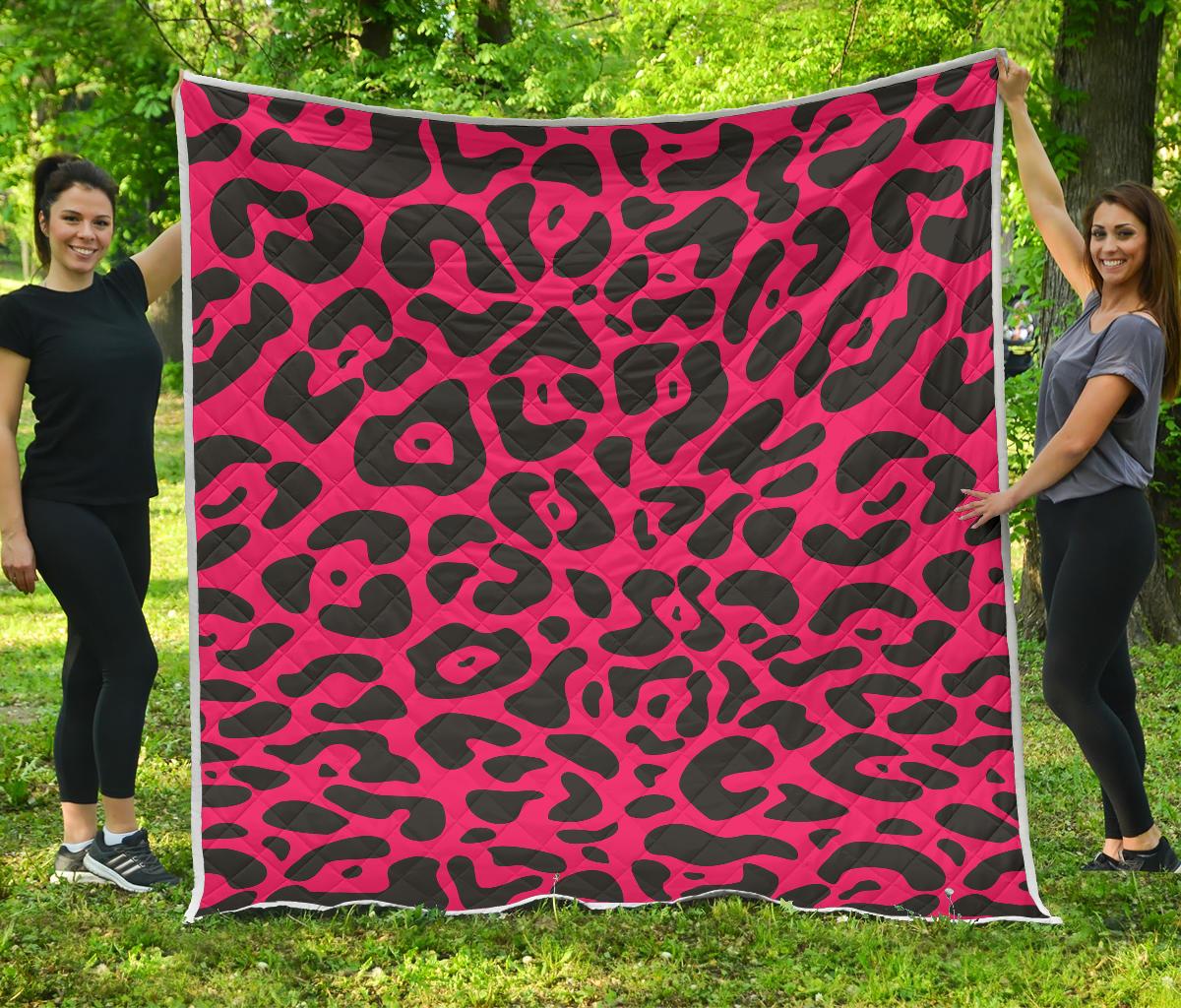 Cheetah Pink Print Pattern Premium Quilt-JTAMIGO.COM