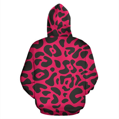 Cheetah Pink Print Pattern Pullover Hoodie
