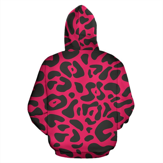Cheetah Pink Print Pattern Pullover Hoodie