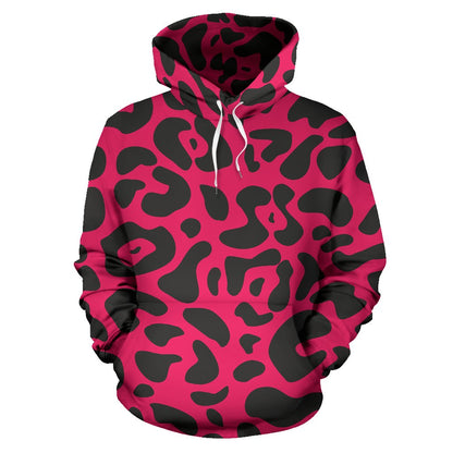 Cheetah Pink Print Pattern Pullover Hoodie