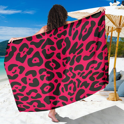 Cheetah Pink Print Pattern Sarong Pareo Wrap