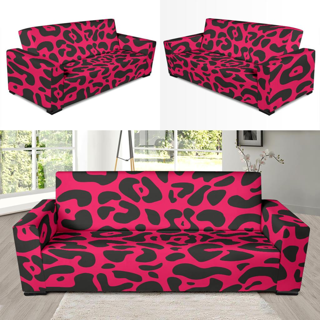 Cheetah Pink Print Pattern Sofa Slipcover-JTAMIGO.COM