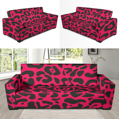 Cheetah Pink Print Pattern Sofa Slipcover-JTAMIGO.COM