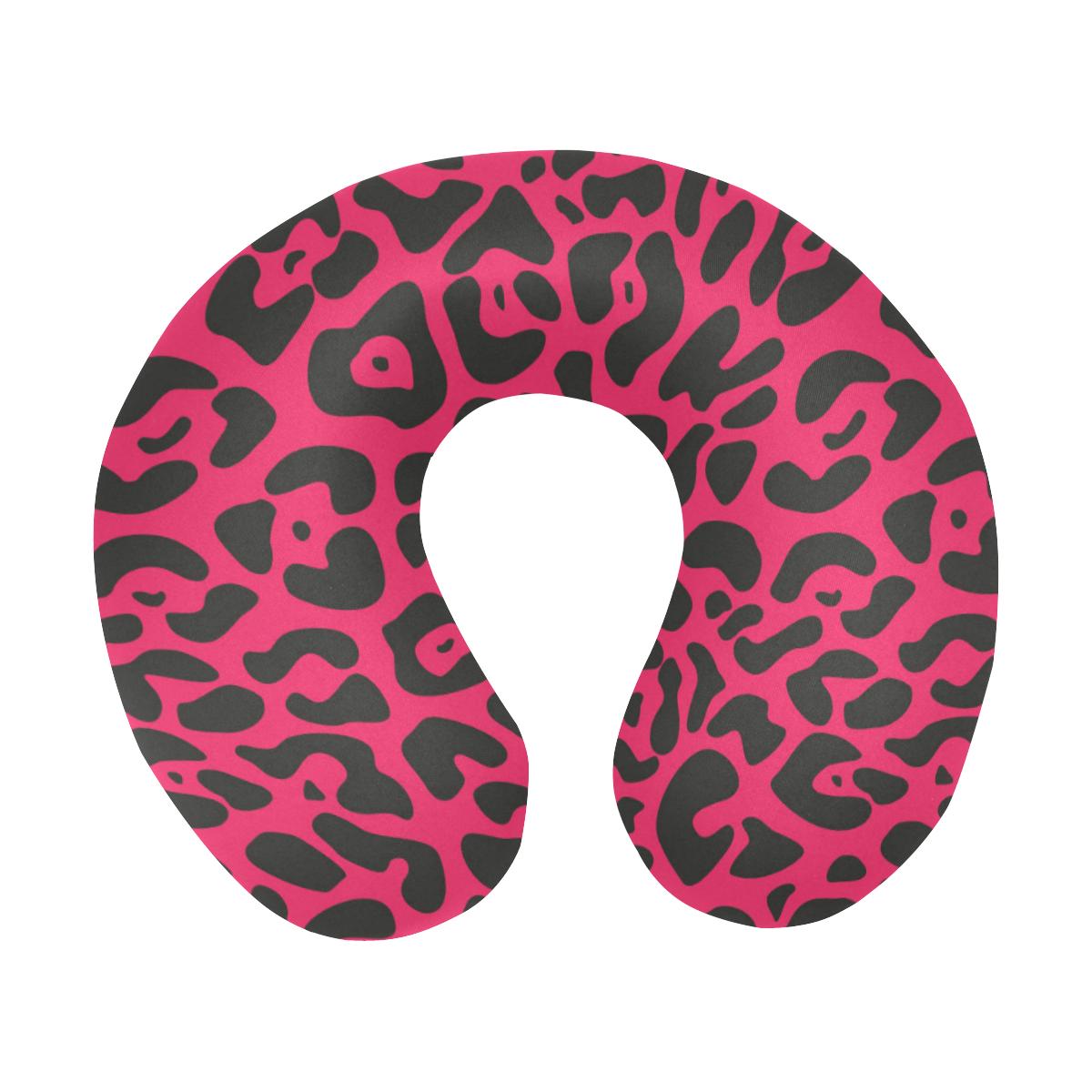 Cheetah Pink Print Pattern U-Shaped Travel Neck Pillow-JTAMIGO.COM