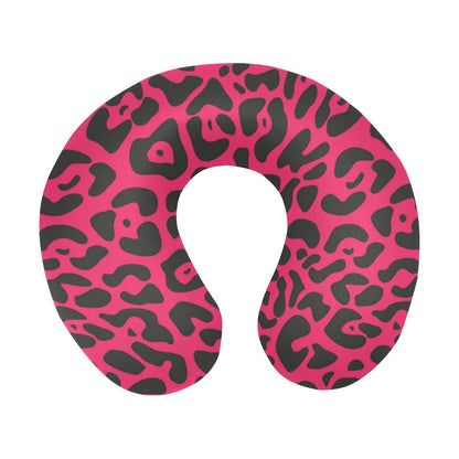 Cheetah Pink Print Pattern U-Shaped Travel Neck Pillow-JTAMIGO.COM