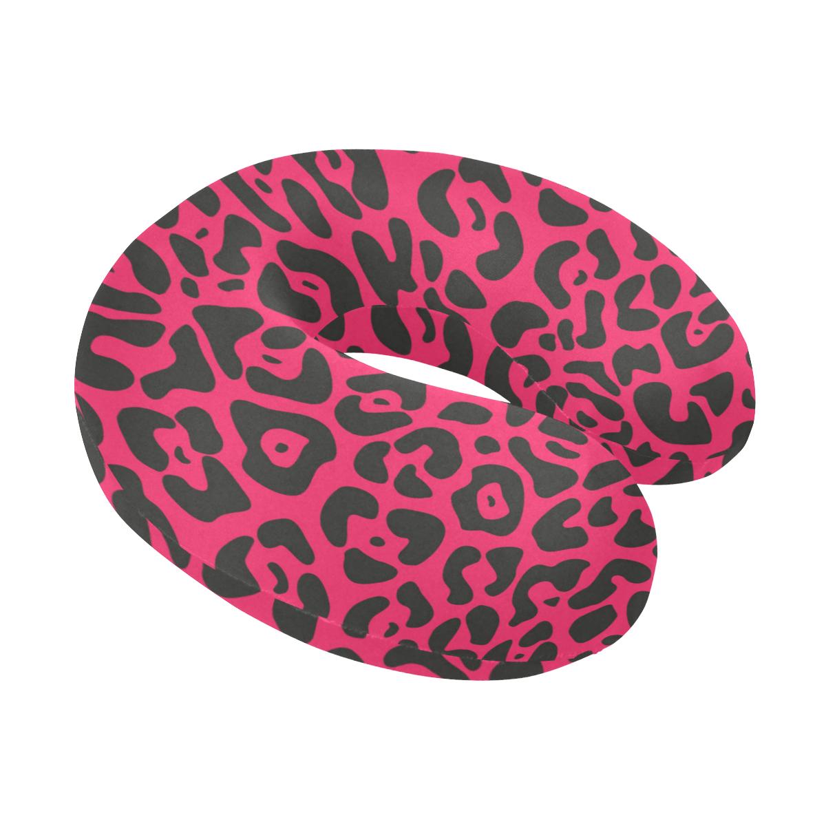 Cheetah Pink Print Pattern U-Shaped Travel Neck Pillow-JTAMIGO.COM