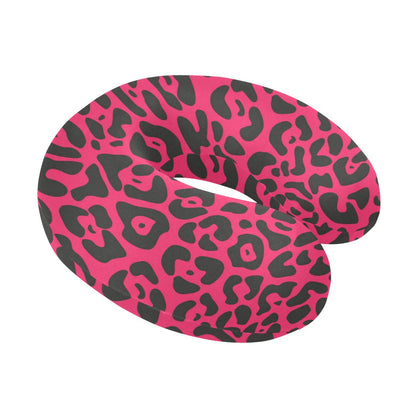 Cheetah Pink Print Pattern U-Shaped Travel Neck Pillow-JTAMIGO.COM