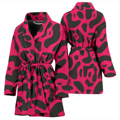 Cheetah Pink Print Pattern Women Bath Robe-JTAMIGO.COM