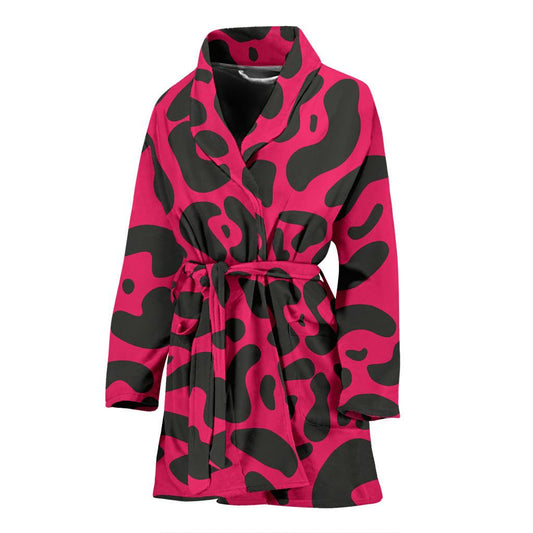 Cheetah Pink Print Pattern Women Bath Robe-JTAMIGO.COM