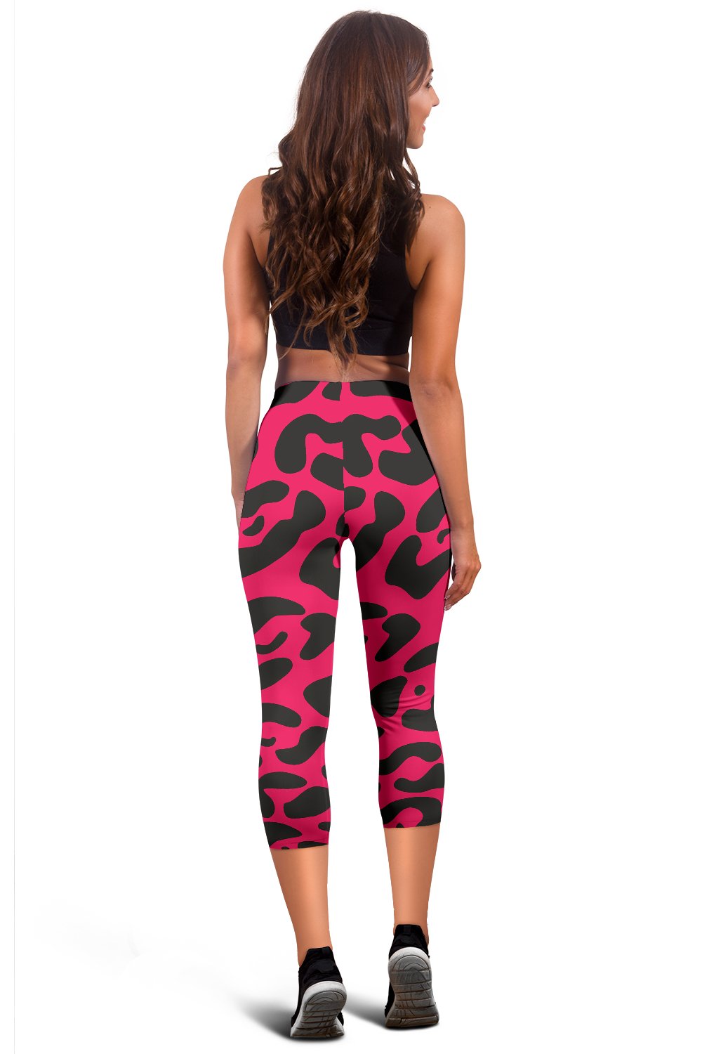 Cheetah Pink Print Pattern Women Capris