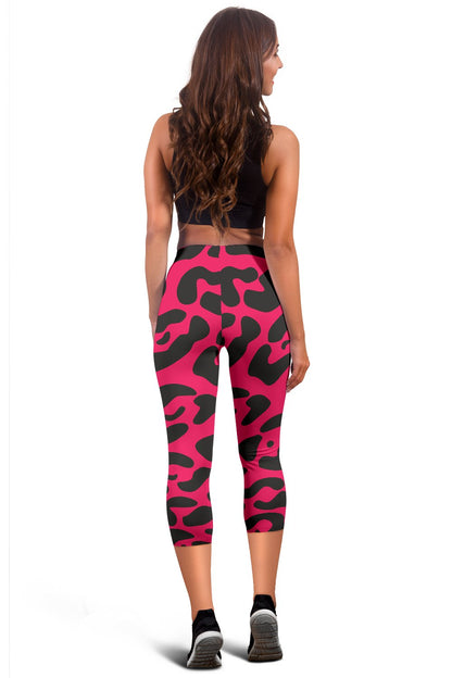 Cheetah Pink Print Pattern Women Capris