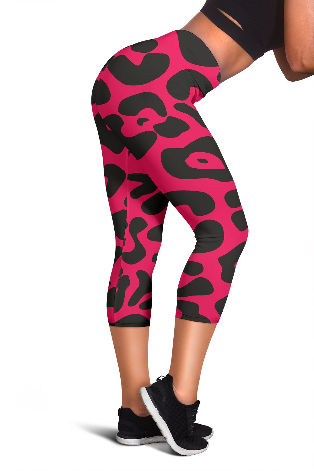 Cheetah Pink Print Pattern Women Capris