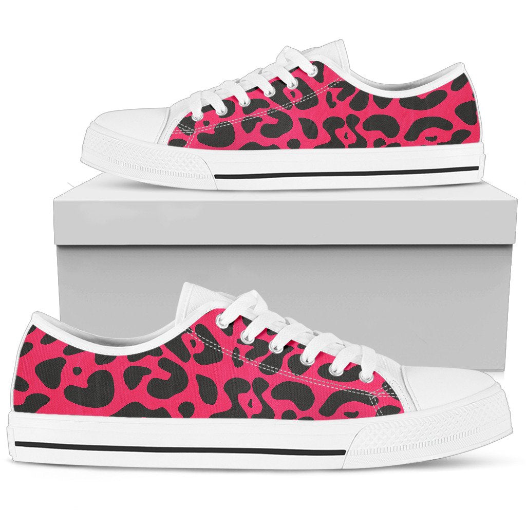 Cheetah Pink Print Pattern Women Low Top Shoes