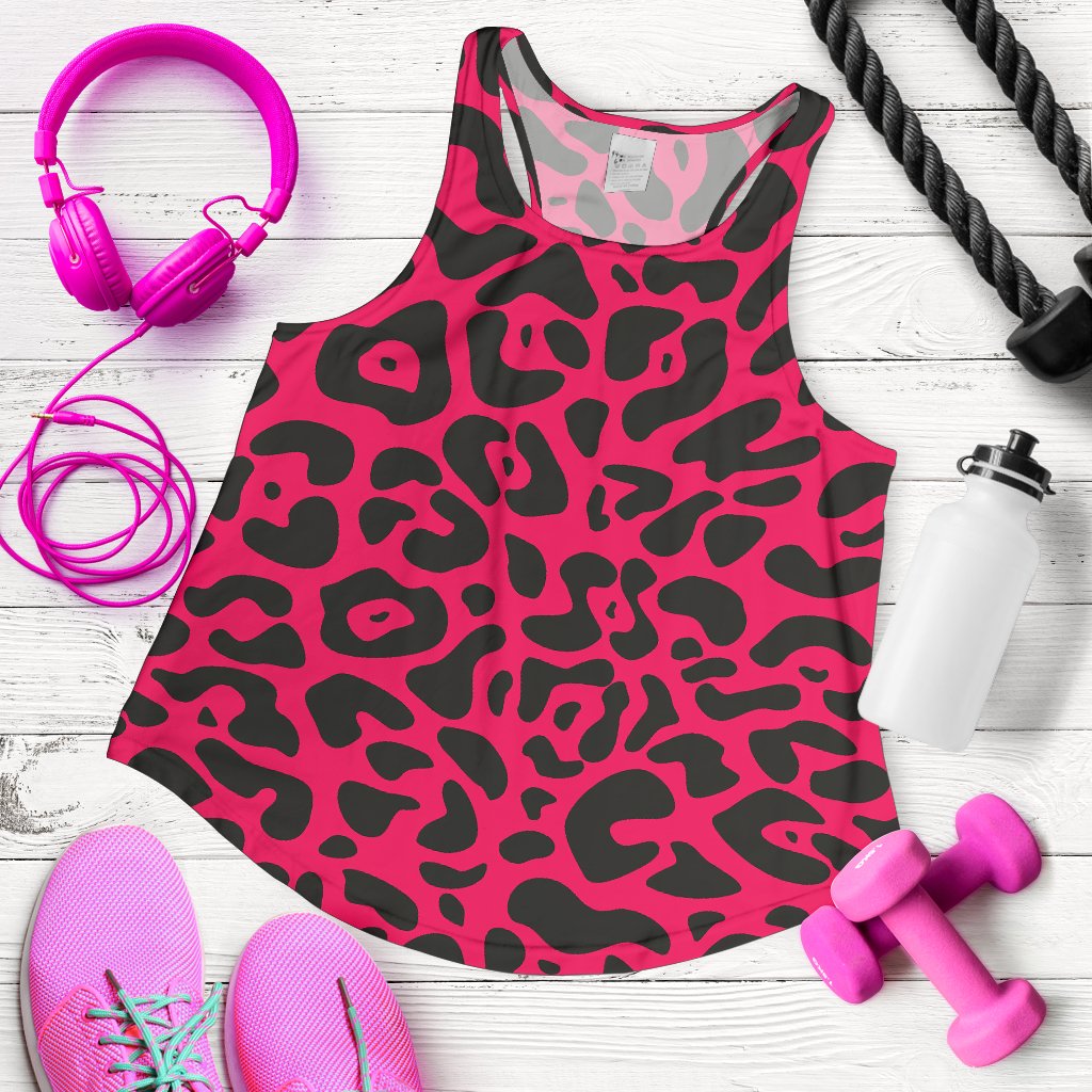 Cheetah Pink Print Pattern Women Racerback Tank Top