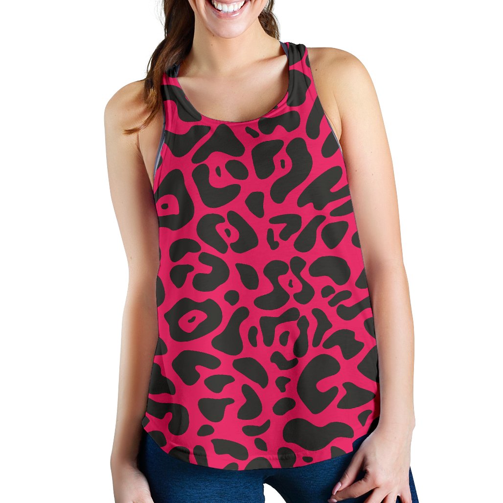 Cheetah Pink Print Pattern Women Racerback Tank Top