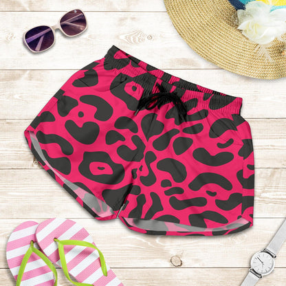 Cheetah Pink Print Pattern Women Shorts-JTAMIGO.COM