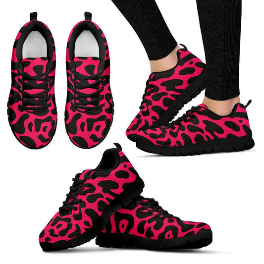 Cheetah Pink Print Pattern Women Sneakers Shoes