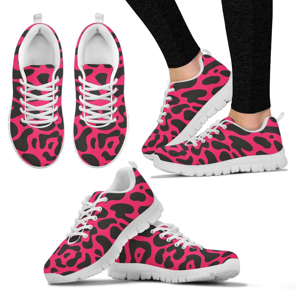 Cheetah Pink Print Pattern Women Sneakers Shoes