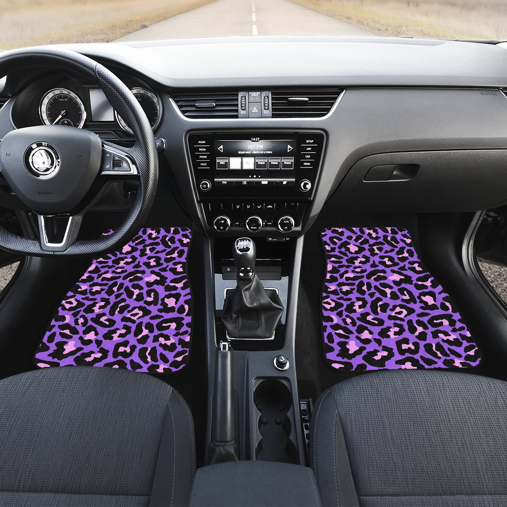 Cheetah Purple Neon Print Pattern Car Floor Mats