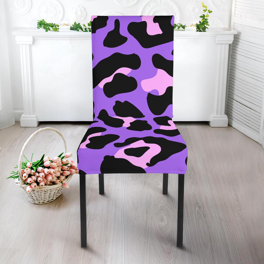 Cheetah Purple Neon Print Pattern Dinning Chair Slipper-JTAMIGO.COM