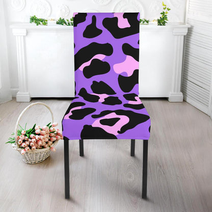 Cheetah Purple Neon Print Pattern Dinning Chair Slipper-JTAMIGO.COM
