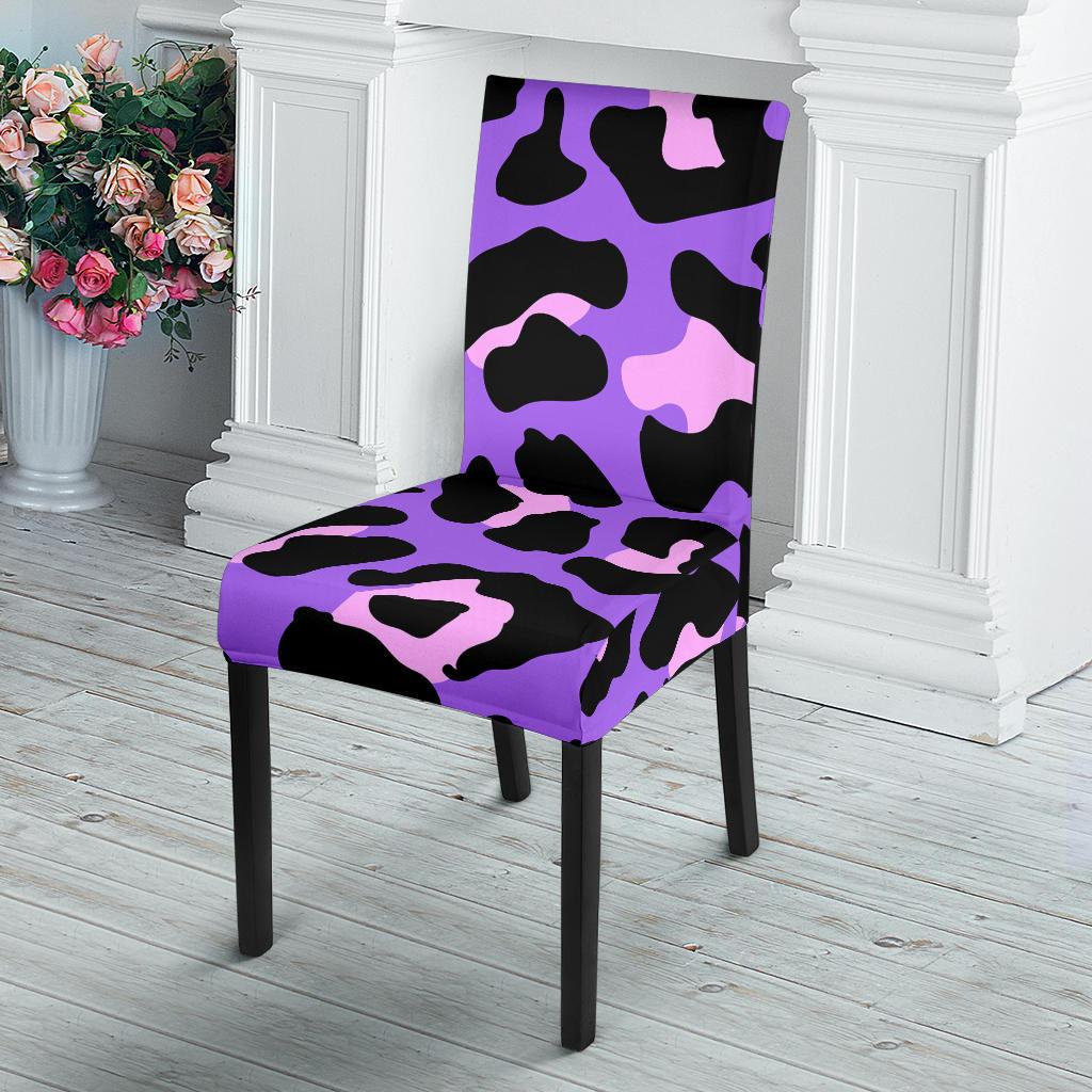 Cheetah Purple Neon Print Pattern Dinning Chair Slipper-JTAMIGO.COM