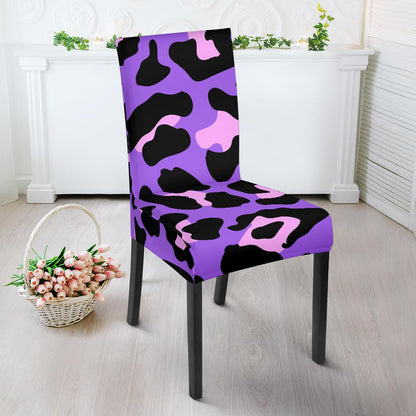 Cheetah Purple Neon Print Pattern Dinning Chair Slipper-JTAMIGO.COM