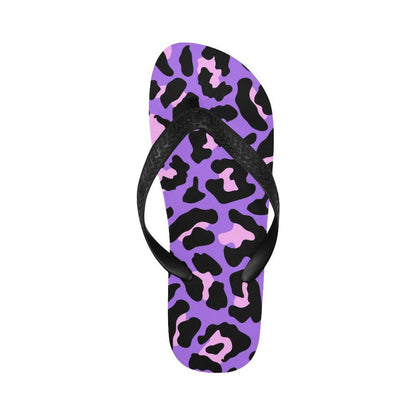 Cheetah Purple Neon Print Pattern Flip Flops-JTAMIGO.COM