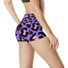 Cheetah Purple Neon Print Pattern High Waisted Spandex Shorts-JTAMIGO.COM