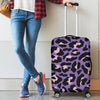 Cheetah Purple Neon Print Pattern Luggage Cover Protector