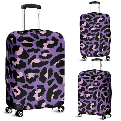 Cheetah Purple Neon Print Pattern Luggage Cover Protector