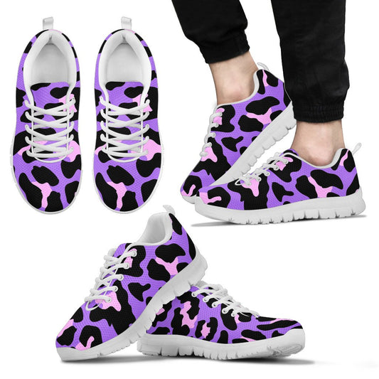 Cheetah Purple Neon Print Pattern Men Sneakers Shoes
