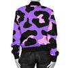 Cheetah Purple Neon Print Pattern Women Casual Bomber Jacket