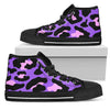 Cheetah Purple Neon Print Pattern Women High Top Shoes