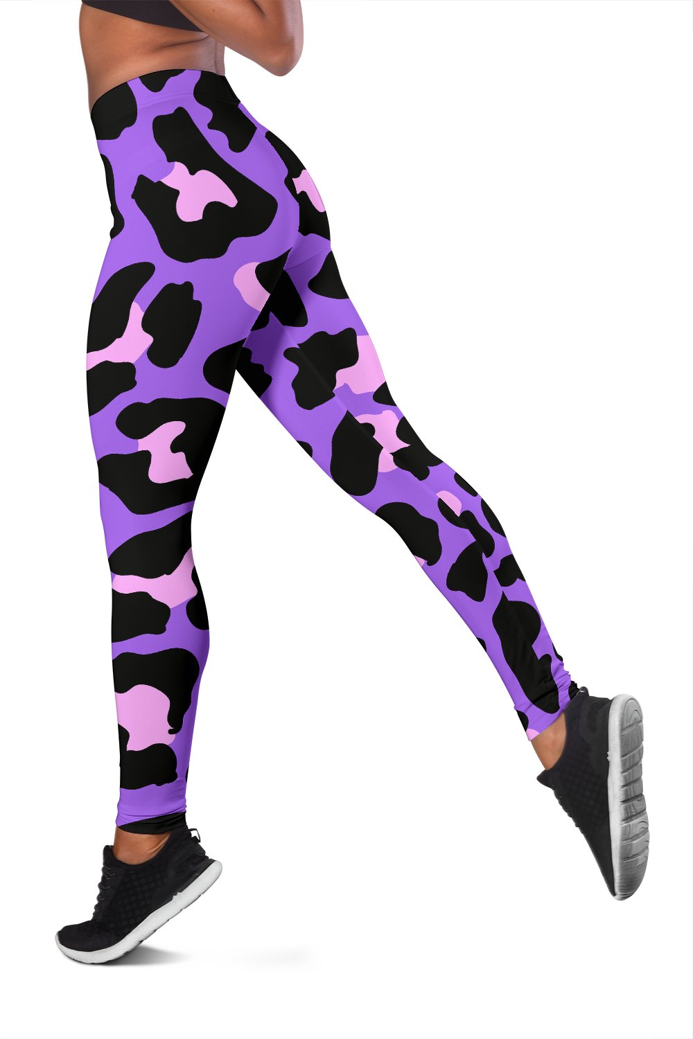Cheetah Purple Neon Print Pattern Women Leggings