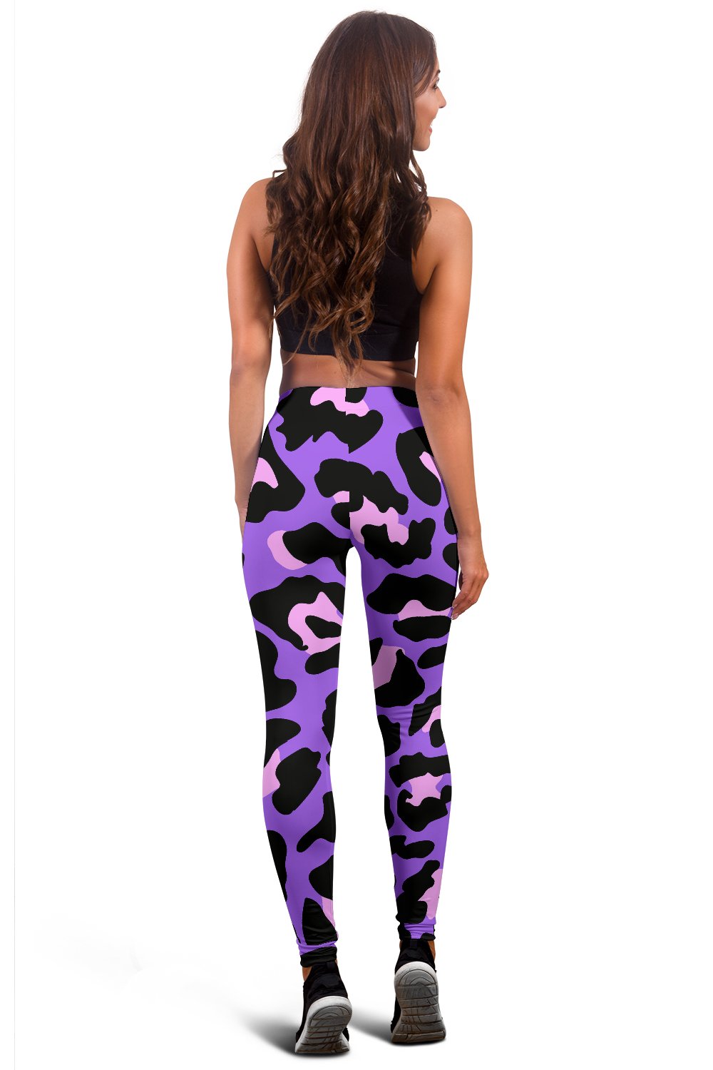 Cheetah Purple Neon Print Pattern Women Leggings