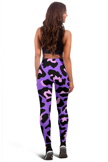Cheetah Purple Neon Print Pattern Women Leggings