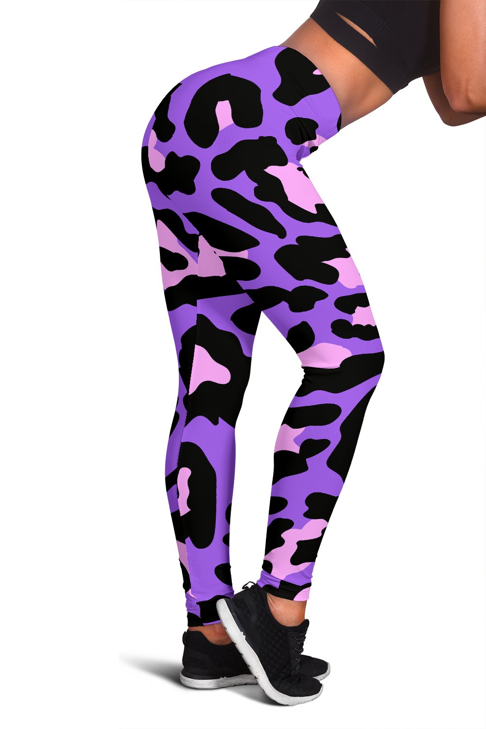 Cheetah Purple Neon Print Pattern Women Leggings