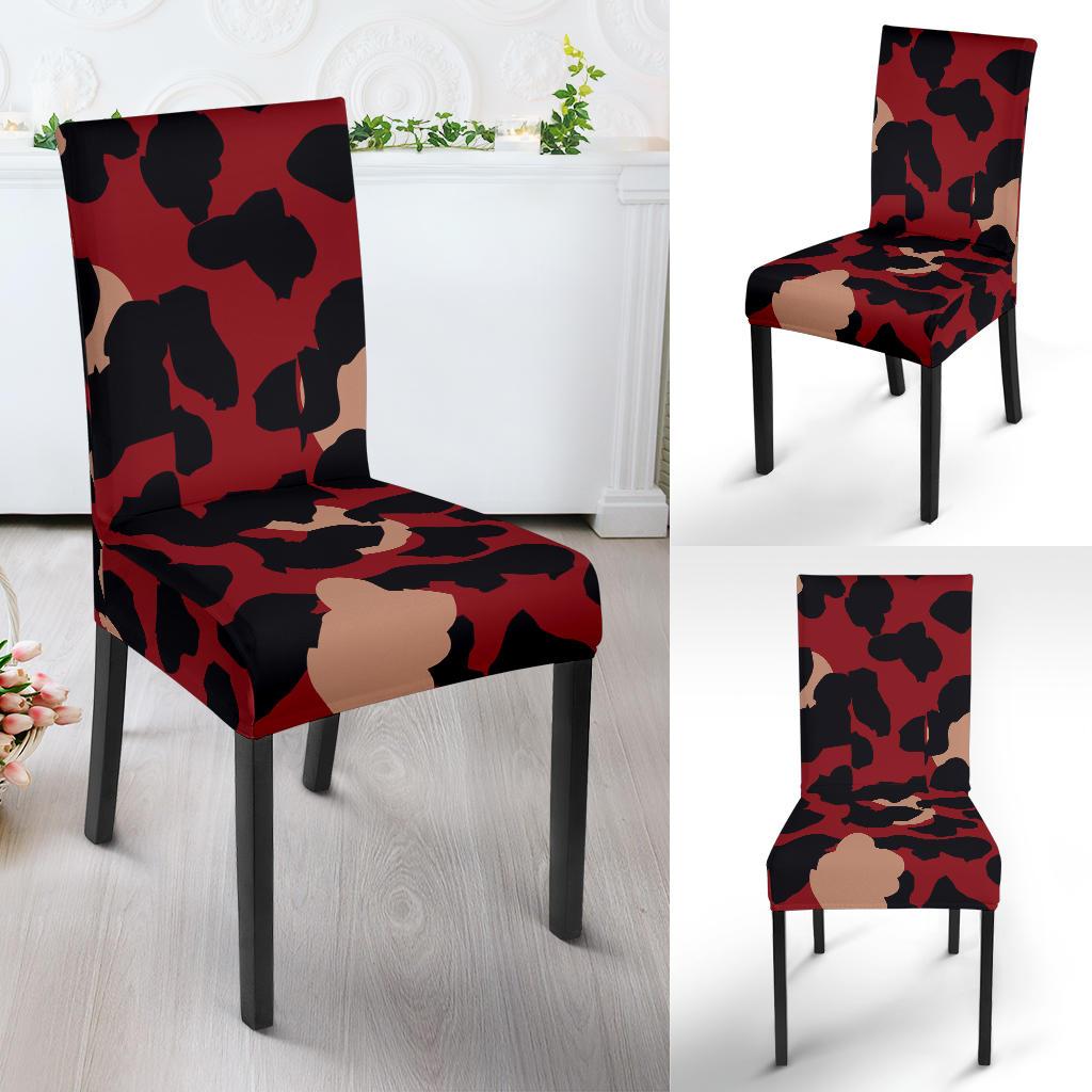 Cheetah Red Print Pattern Dinning Chair Slipper-JTAMIGO.COM