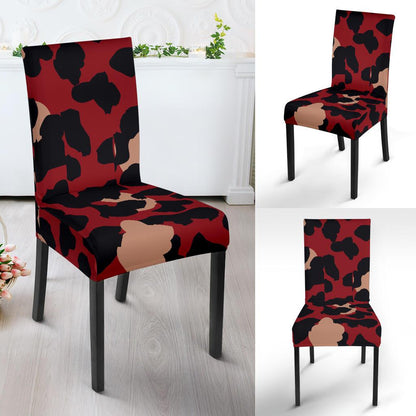 Cheetah Red Print Pattern Dinning Chair Slipper-JTAMIGO.COM