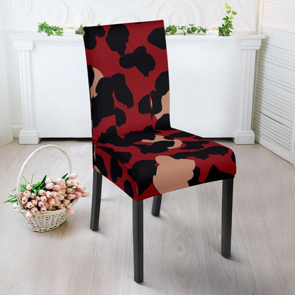 Cheetah Red Print Pattern Dinning Chair Slipper-JTAMIGO.COM