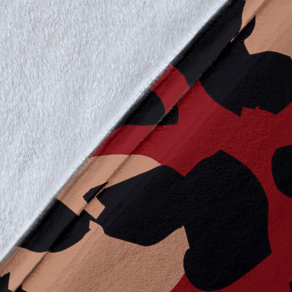 Cheetah Red Print Pattern Fleece Blanket