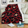 Cheetah Red Print Pattern Fleece Blanket