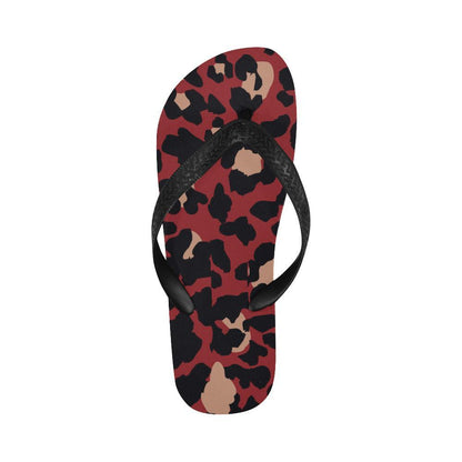 Cheetah Red Print Pattern Flip Flops-JTAMIGO.COM