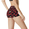 Cheetah Red Print Pattern High Waisted Spandex Shorts-JTAMIGO.COM